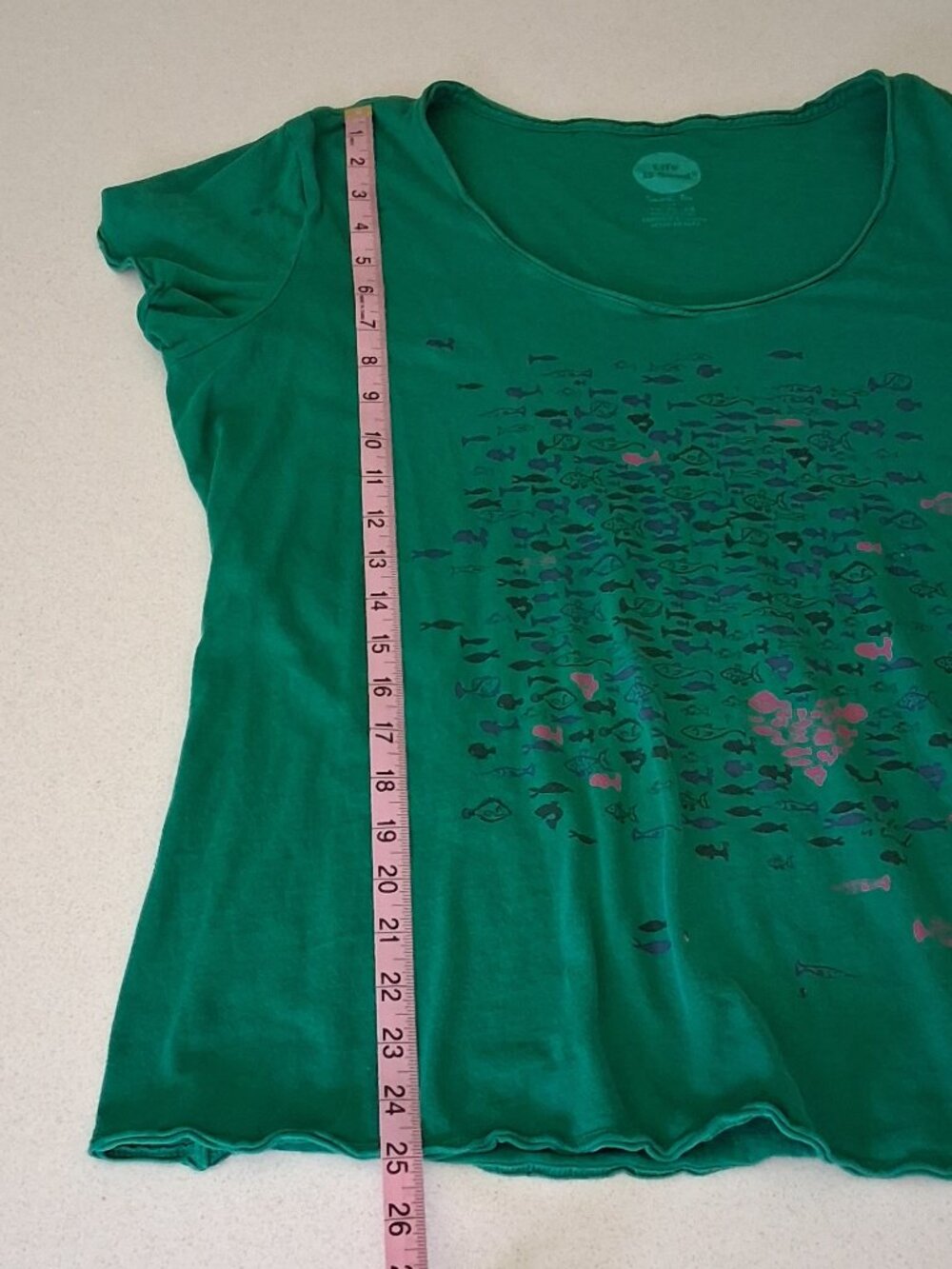 Life is Good Smooth Tee Short Sleeve Fish-Themed Green Tee Women's Size XL - Picture 8 of 11